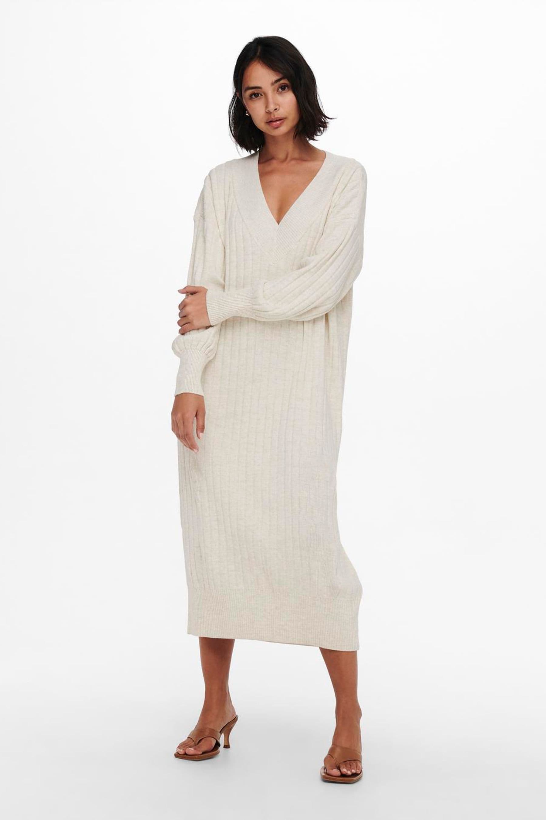 Cream midi jumper dress store
