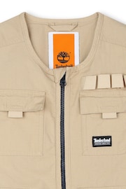 Timberland Natural Utility Cargo Gilet With Pockets - Image 4 of 4