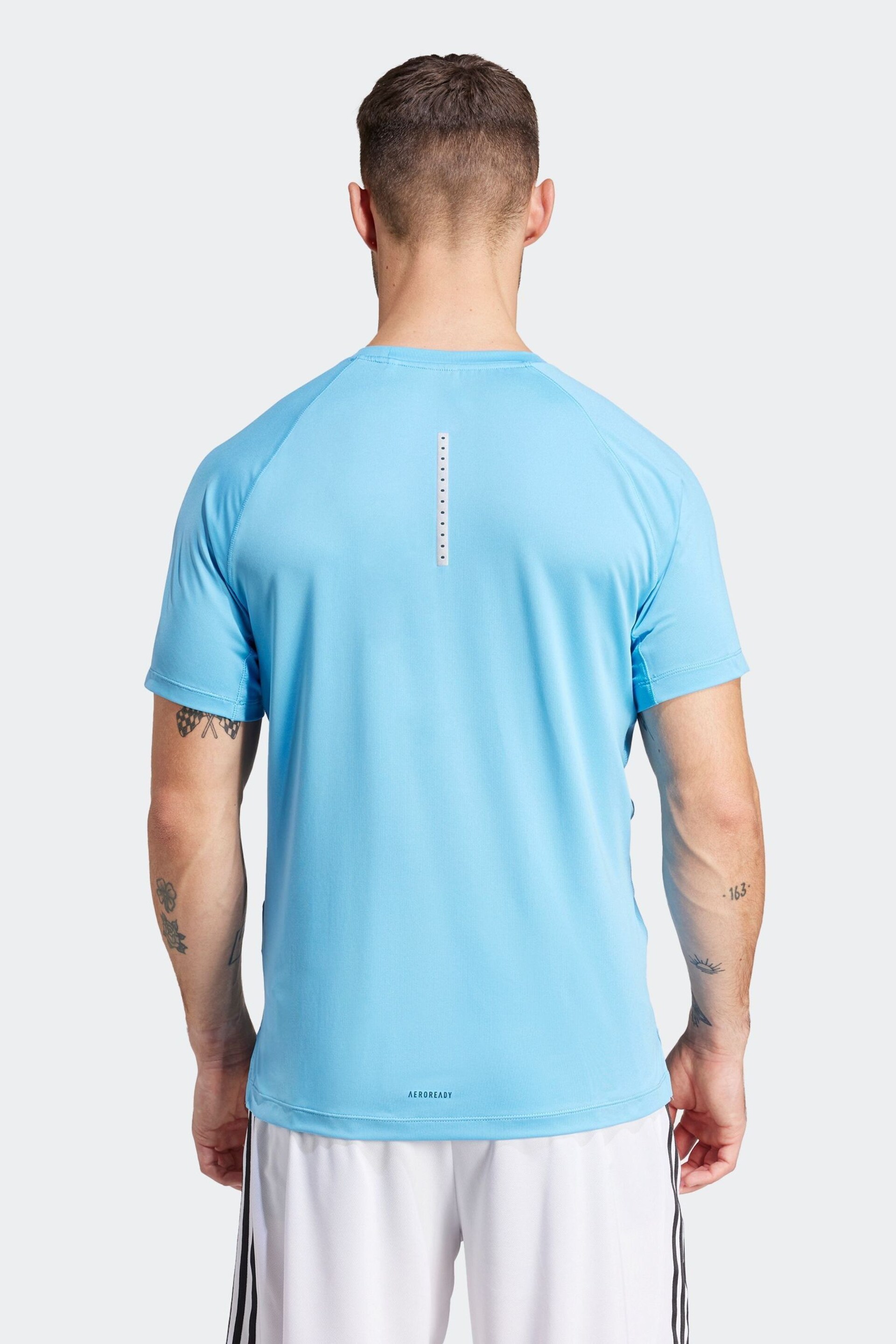 adidas Blue Gym+Training T-Shirt - Image 2 of 6
