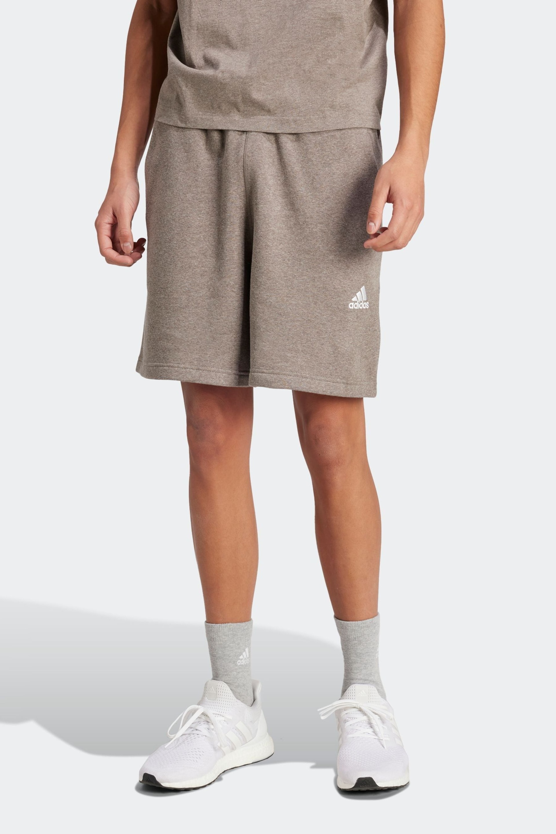 adidas Pink Sportswear Seasonal Essentials Mélange Shorts - Image 1 of 7