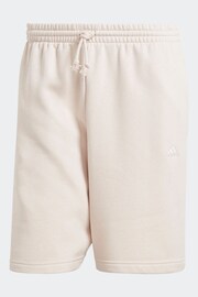 adidas Cream Sportswear All Szn Fleece Shorts - Image 6 of 6