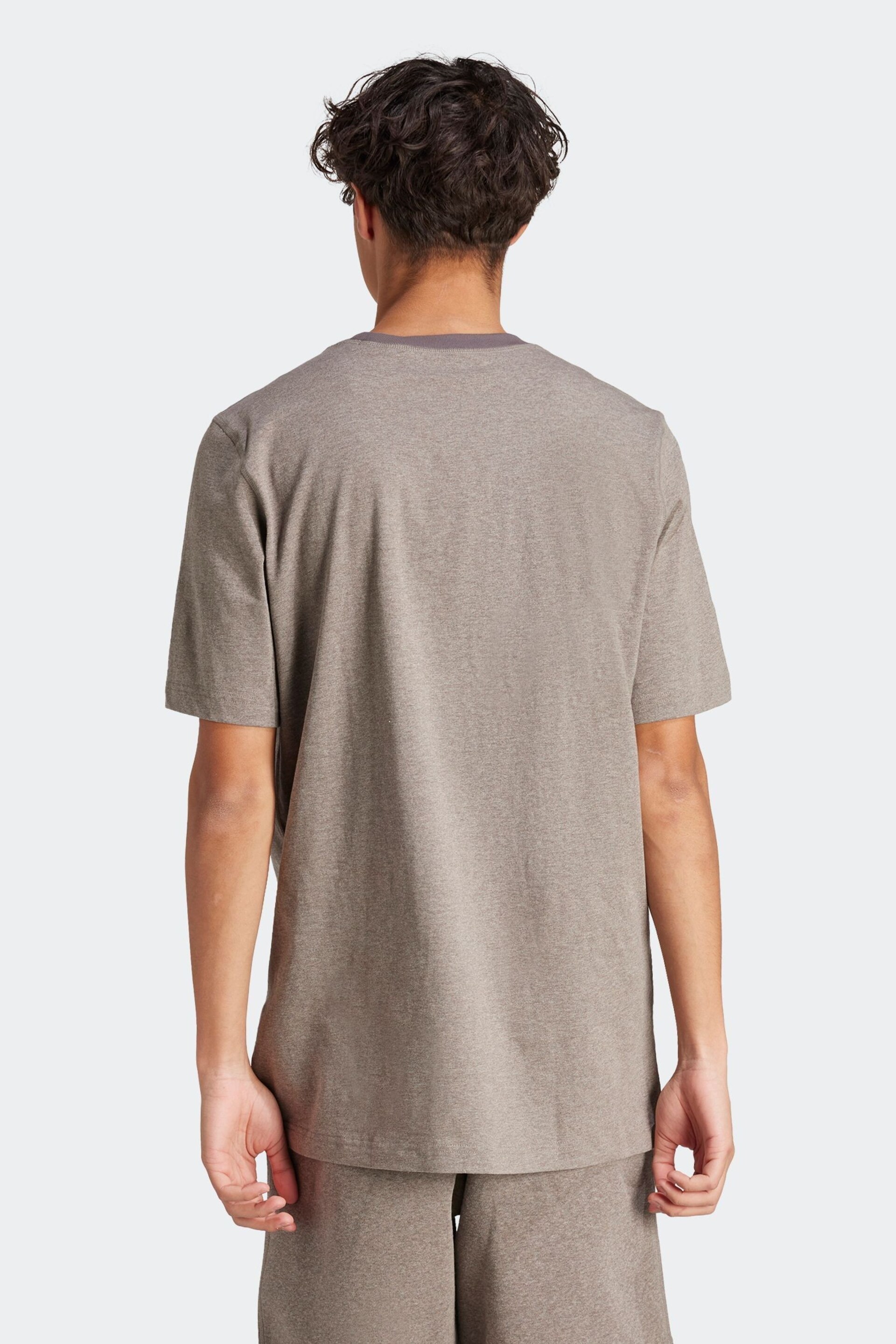 Adidas Grey Sportswear Seasonal Essentials Mélange T-Shirt - Image 2 of 8