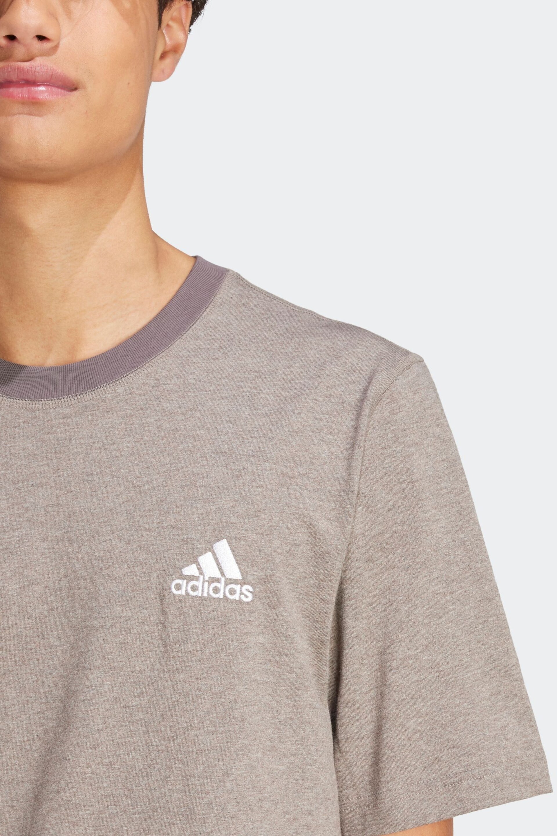 Adidas Grey Sportswear Seasonal Essentials Mélange T-Shirt - Image 5 of 8