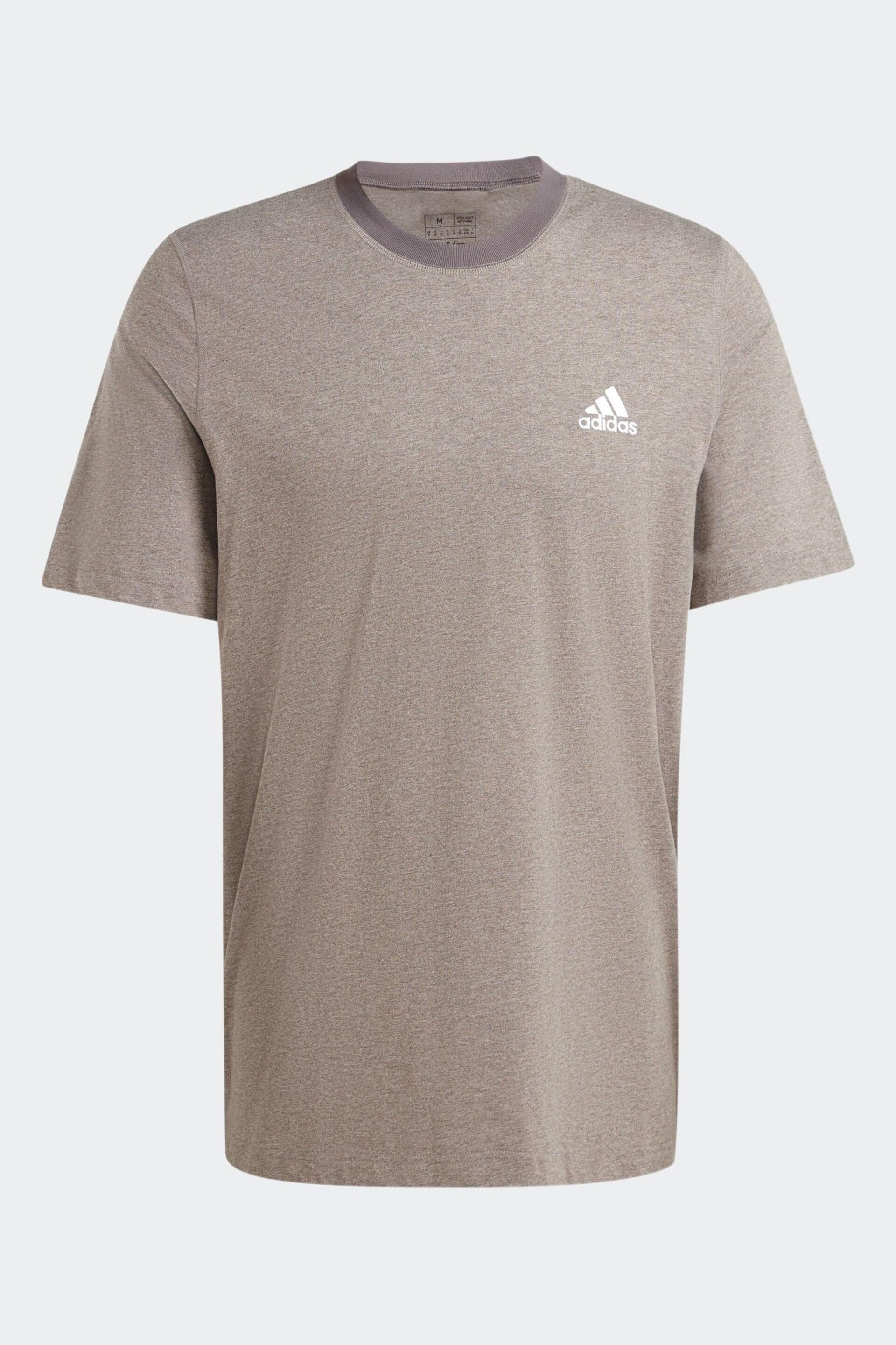 Adidas Grey Sportswear Seasonal Essentials Mélange T-Shirt - Image 7 of 8