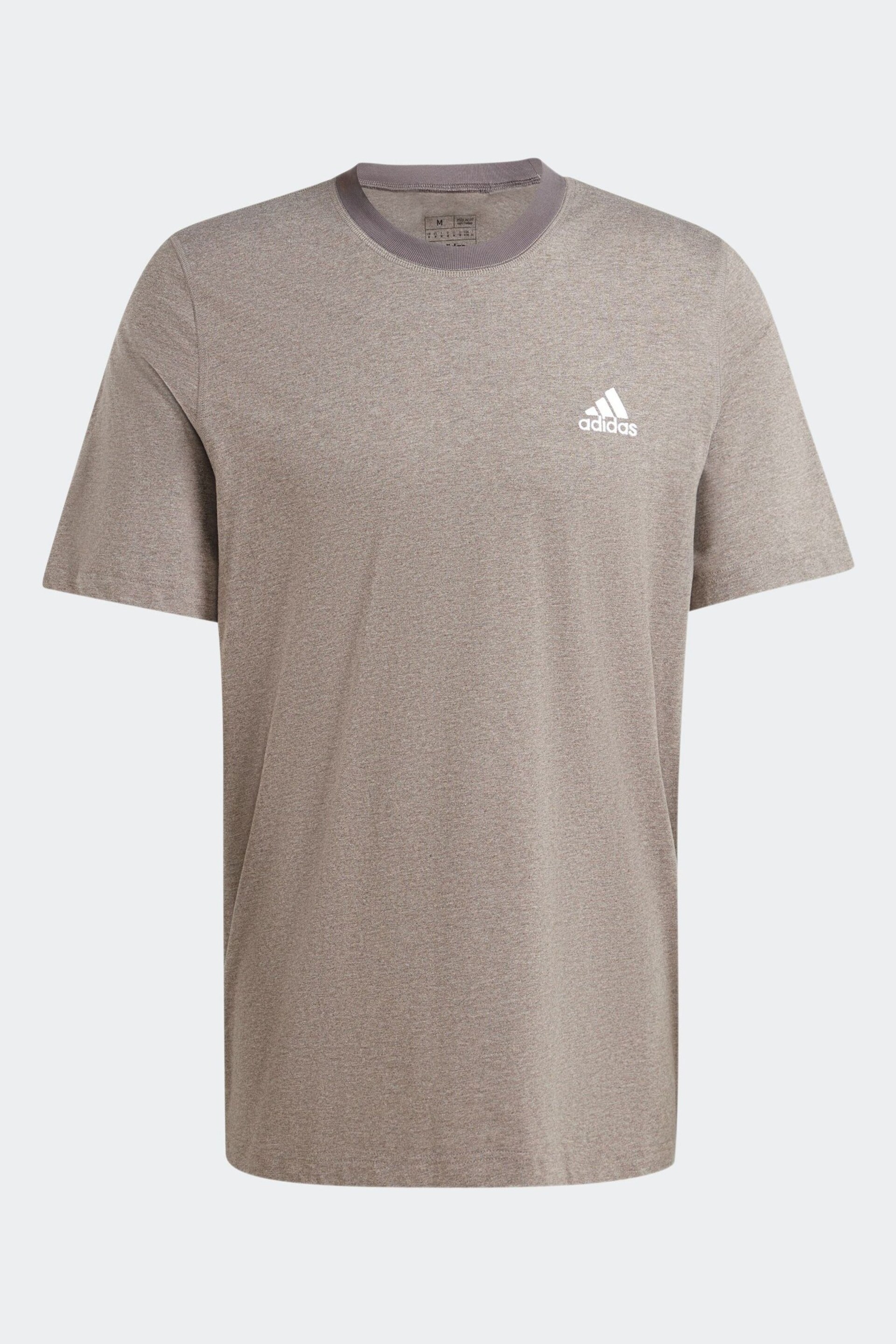Adidas Grey Sportswear Seasonal Essentials Mélange T-Shirt - Image 8 of 8