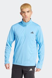 adidas Blue Train Essentials Training 1/4-Zip Long Sleeve Sweatshirt - Image 1 of 7