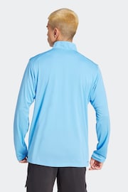 adidas Blue Train Essentials Training 1/4-Zip Long Sleeve Sweatshirt - Image 3 of 7