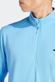 adidas Blue Train Essentials Training 1/4-Zip Long Sleeve Sweatshirt - Image 5 of 7