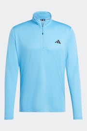 adidas Blue Train Essentials Training 1/4-Zip Long Sleeve Sweatshirt - Image 7 of 7