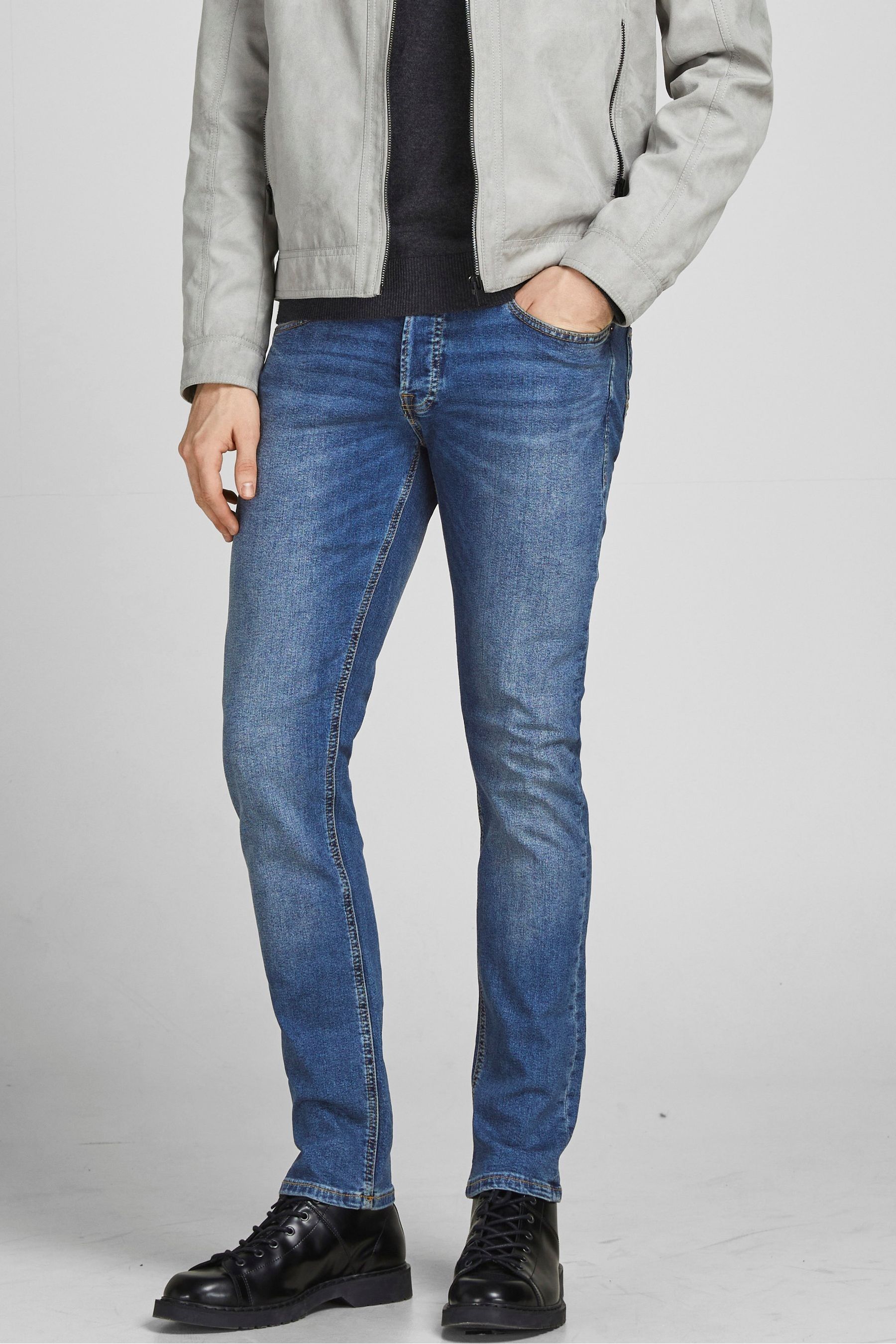 Buy JACK JONES Mid Blue Glenn Slim Fit Jeans from Next Canada