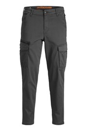 JACK & JONES Grey Cargo Tapered Trousers - Image 4 of 4