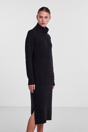 PIECES Black Roll Neck Knitted Midi Jumper Dress - Image 3 of 5