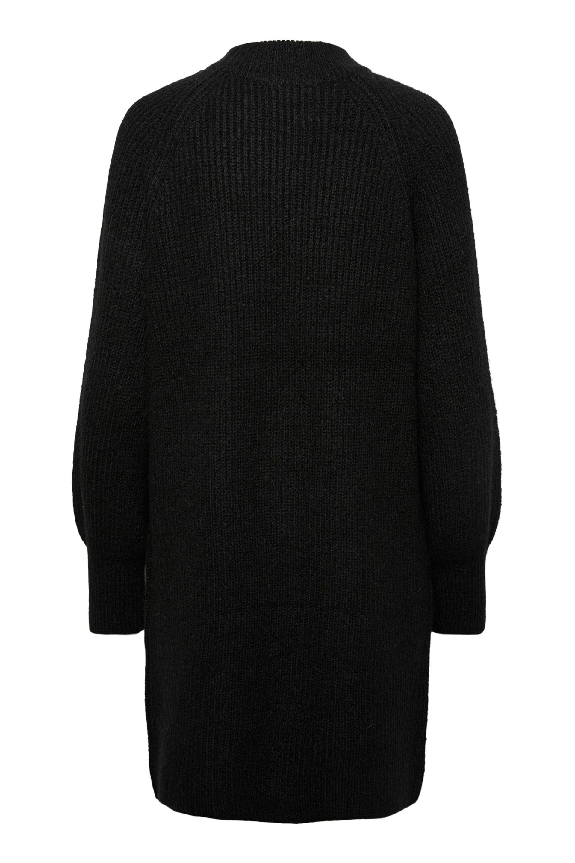 PIECES Black High Neck Knitted Balloon Sleeve Jumper Dress - Image 5 of 5