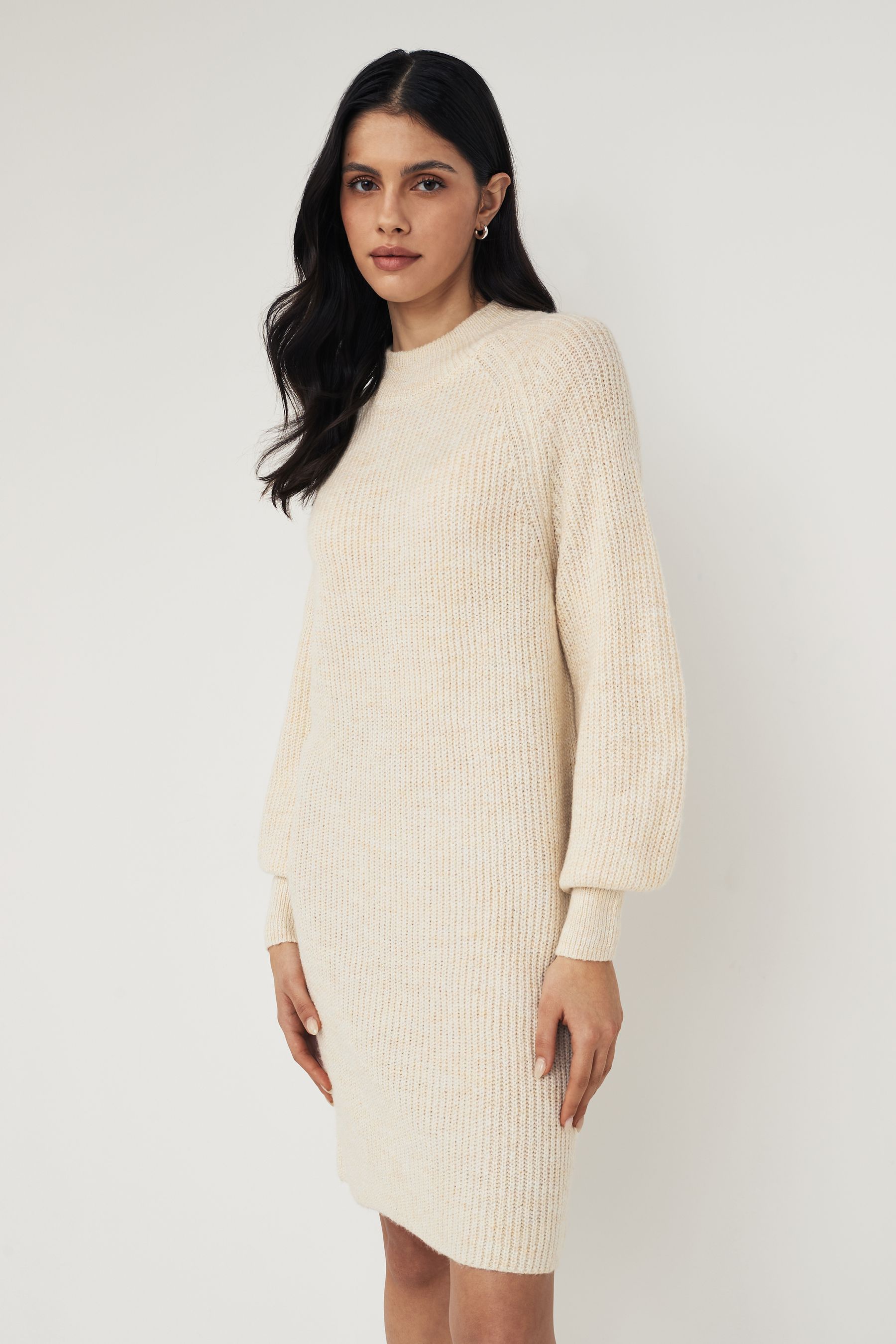 Cream balloon sleeve jumper on sale