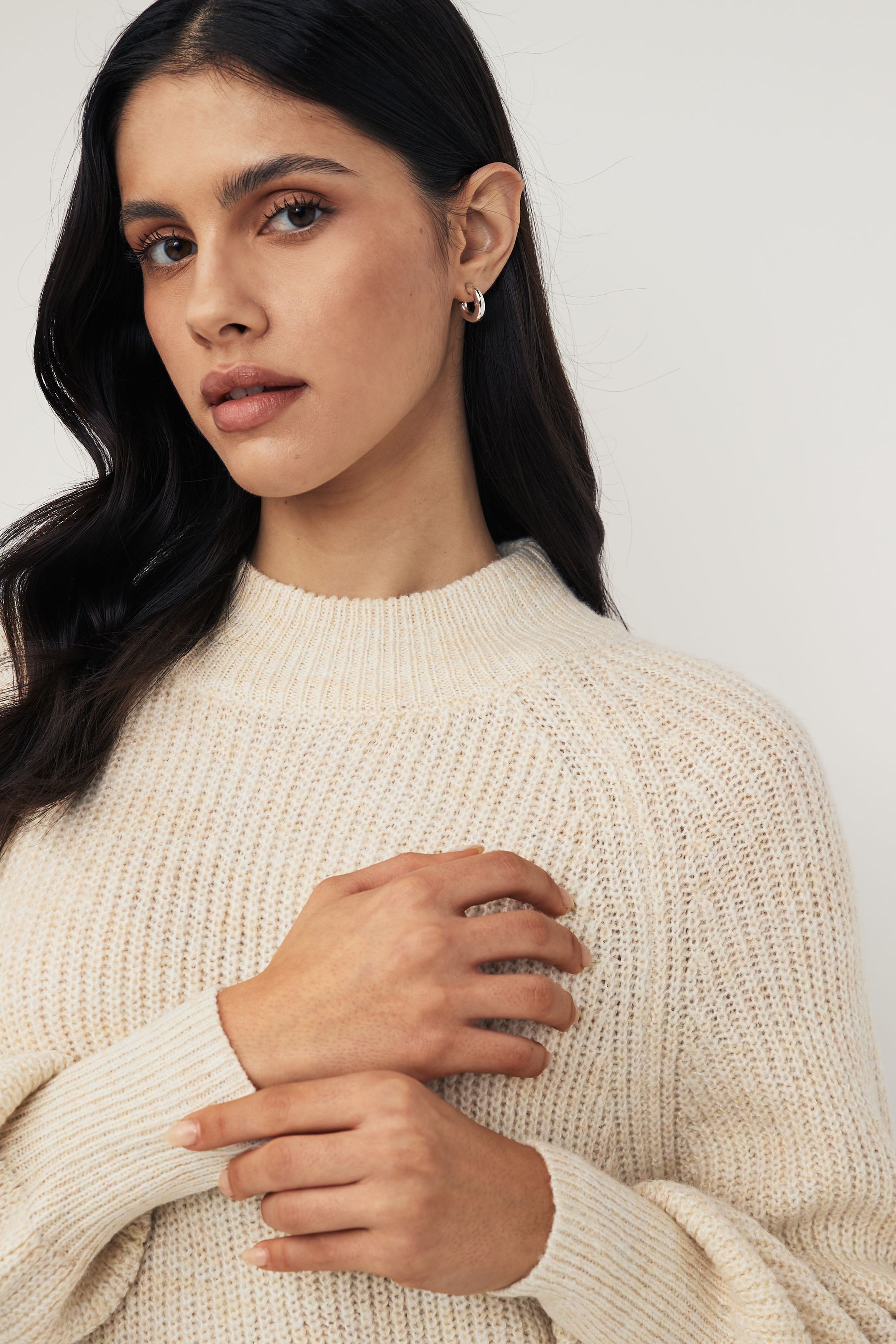Cream balloon sleeve jumper clearance