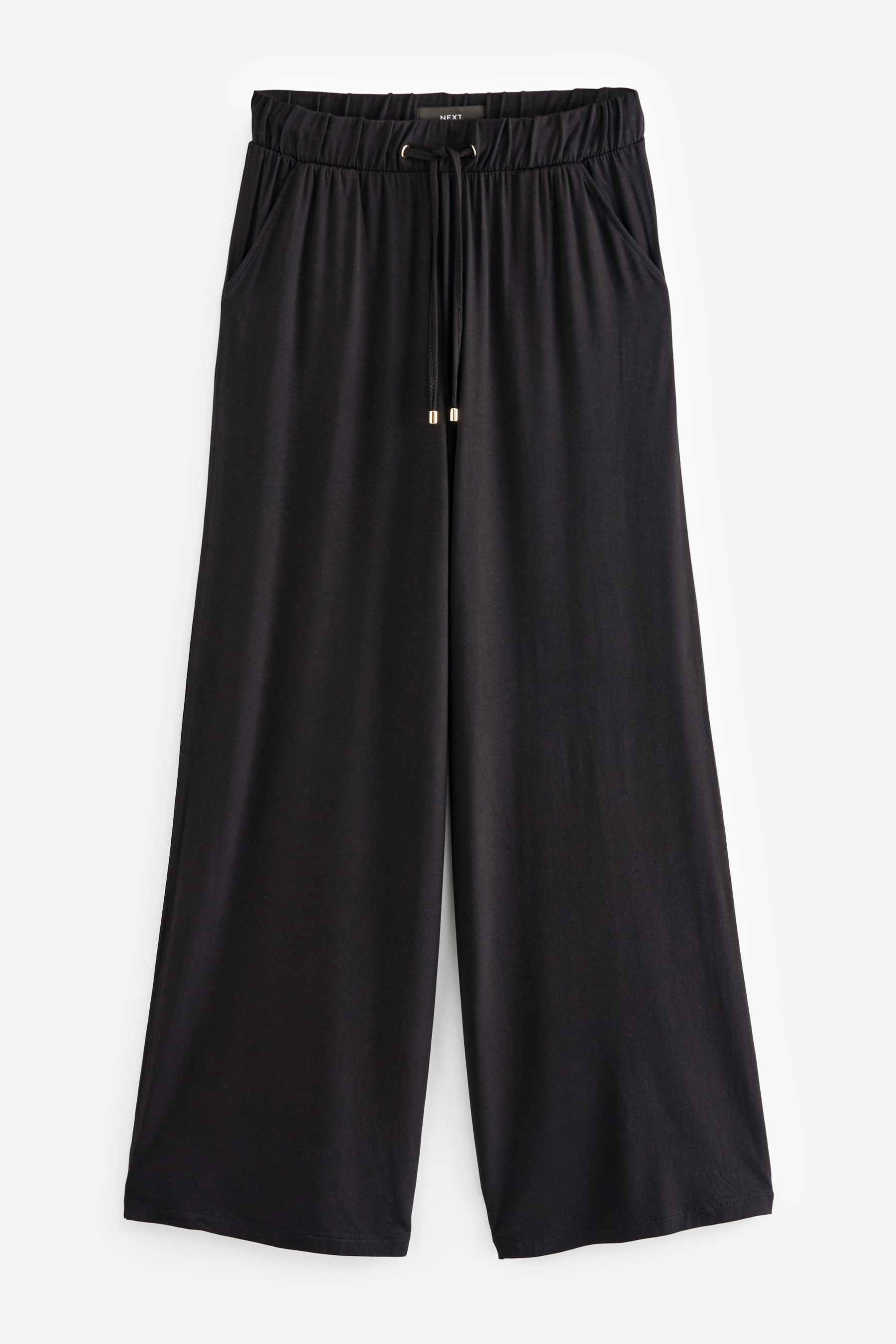 Buy Black Jersey Wide Leg Trousers from the Next UK online shop