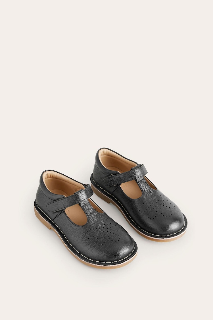 Boden Black Leather T-Bar School Shoes - Image 1 of 3