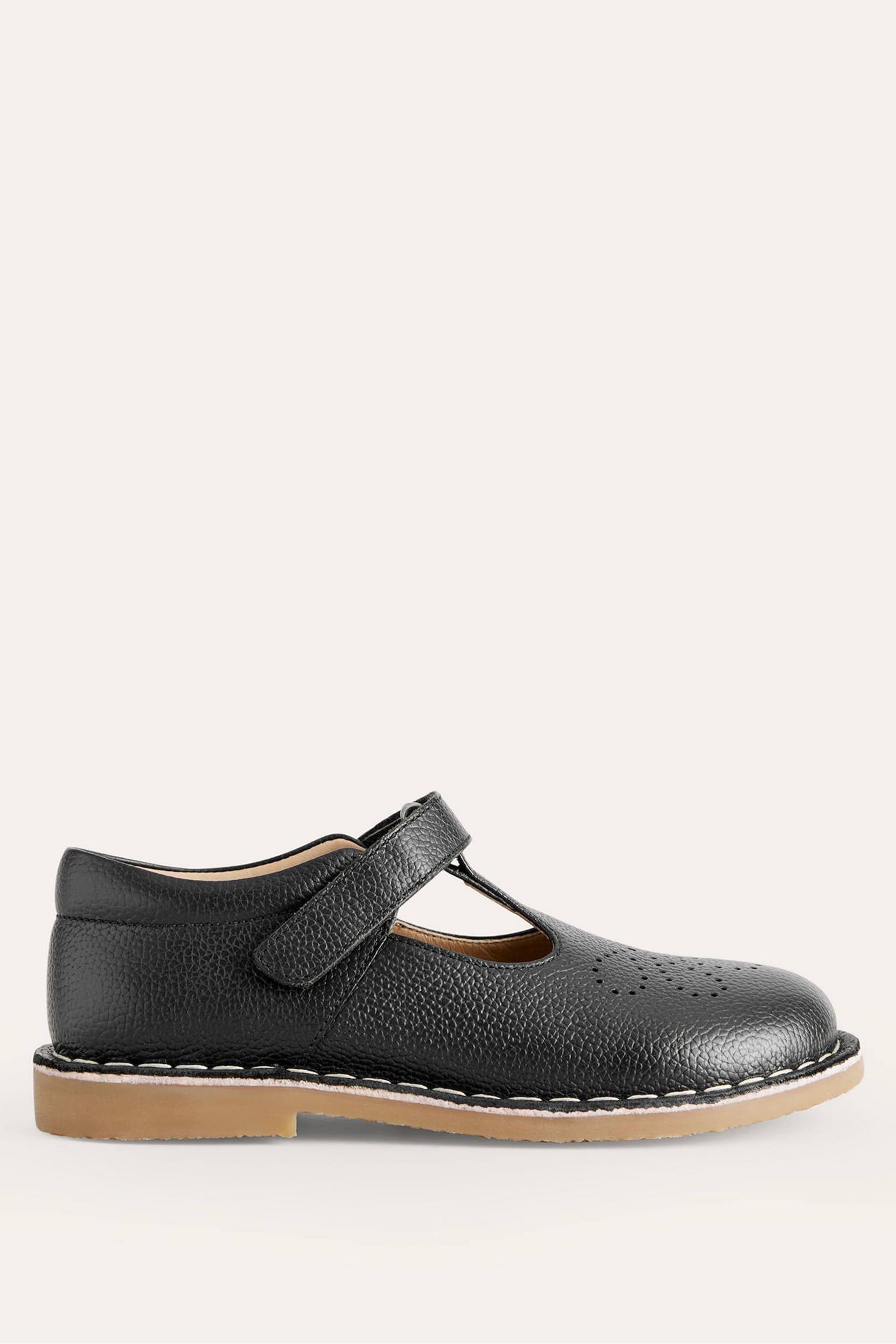 Boden Black Leather T-Bar School Shoes - Image 2 of 3
