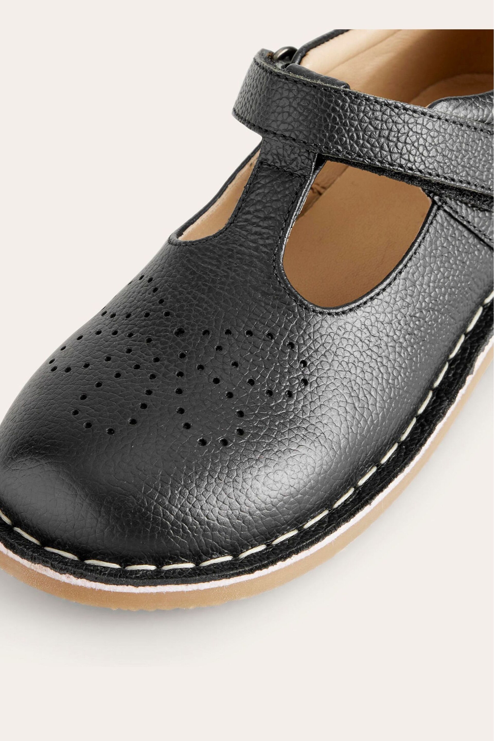 Boden Black Leather T-Bar School Shoes - Image 3 of 3