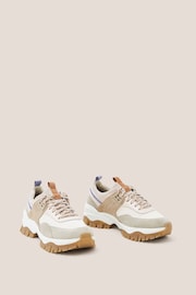 White Stuff Cream Chunky Suede Mix Trainers - Image 2 of 4