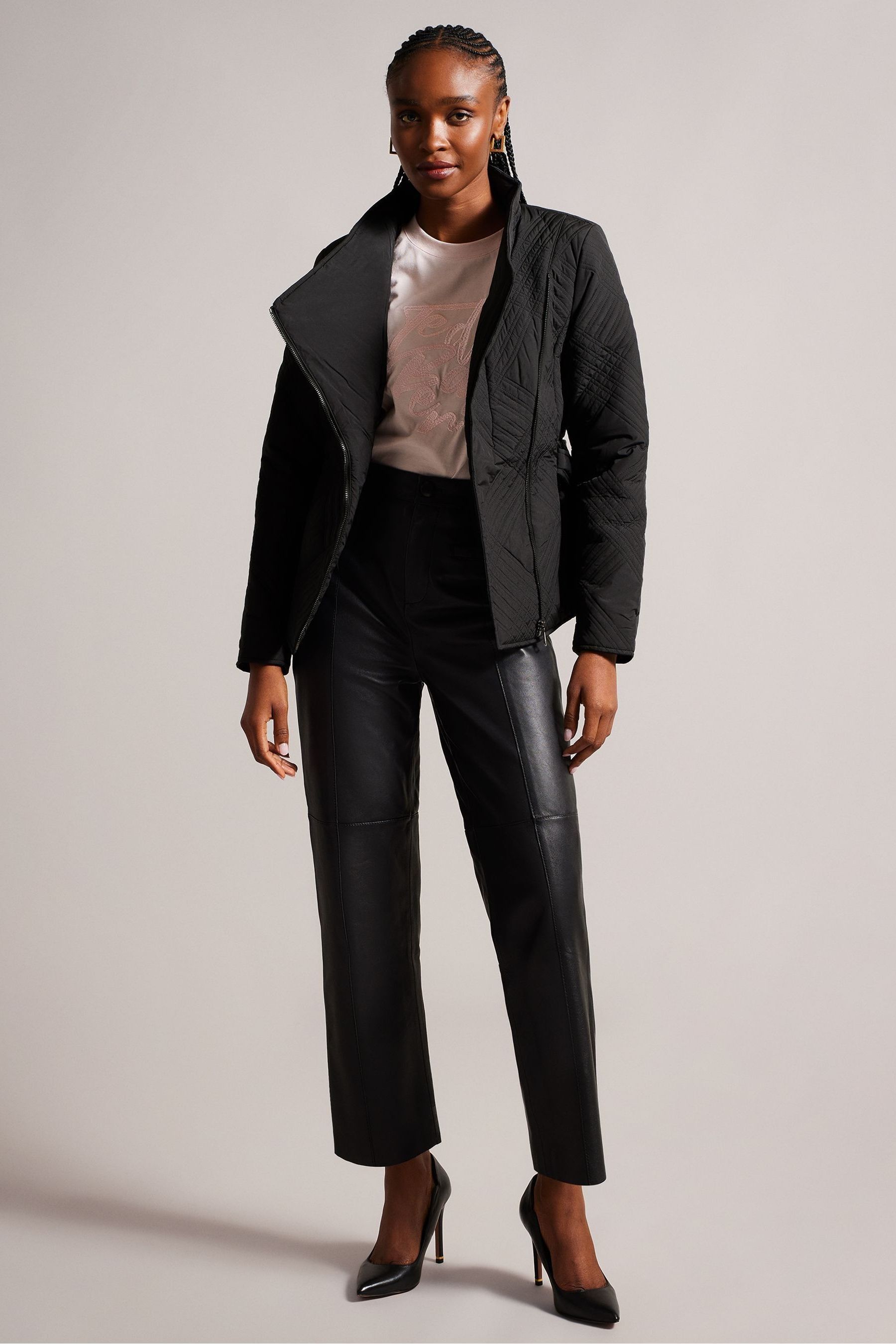 Buy Ted Baker Black Rosemia Padded Short Wrap Coat from Next Luxembourg