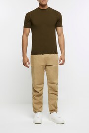 River Island Khaki Green Muscle Fit T-Shirt - Image 3 of 5