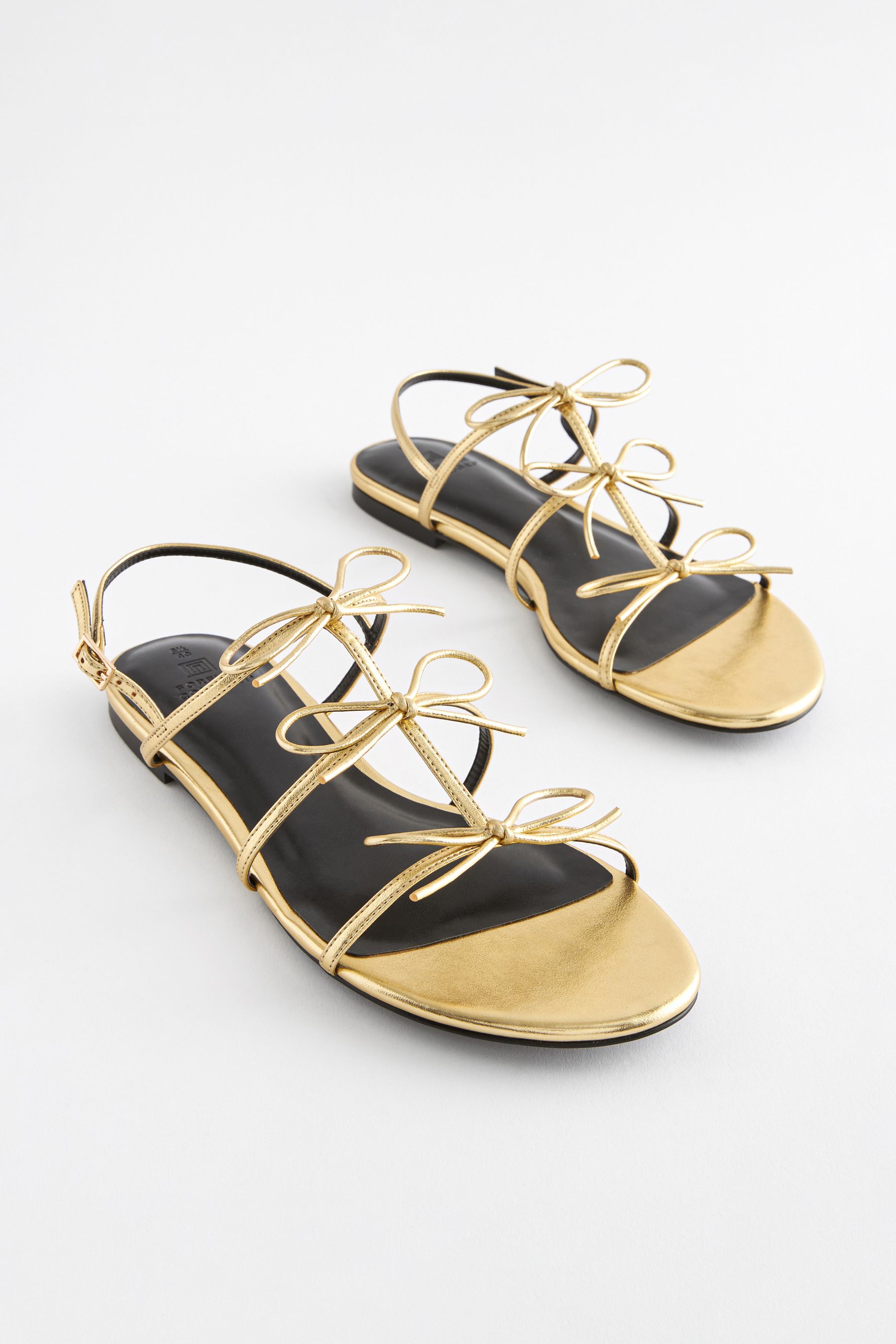 Buy Gold Regular Wide Fit Forever Comfort Bow Slingback Sandals from Next Luxembourg