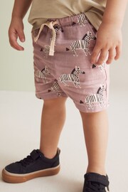 Lilac Purple Zebra Linen Blend Pull-On Shorts (3mths-7yrs) - Image 1 of 3