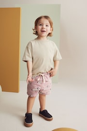 Lilac Purple Zebra Linen Blend Pull-On Shorts (3mths-7yrs) - Image 2 of 3