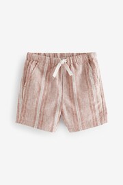 Rust Stripe Linen Blend Pull-On Shorts (3mths-7yrs) - Image 5 of 8
