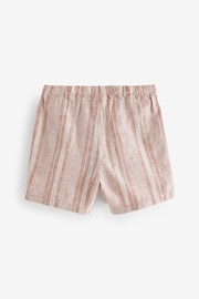 Rust Stripe Linen Blend Pull-On Shorts (3mths-7yrs) - Image 6 of 8