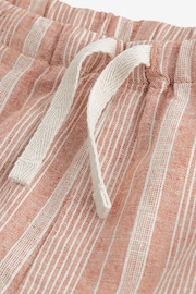 Rust Stripe Linen Blend Pull-On Shorts (3mths-7yrs) - Image 7 of 8