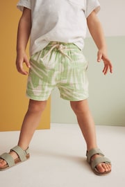 Mint Green Soft Textured Cotton Printed Shorts (3mths-7yrs) - Image 1 of 7