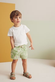 Mint Green Soft Textured Cotton Printed Shorts (3mths-7yrs) - Image 2 of 7