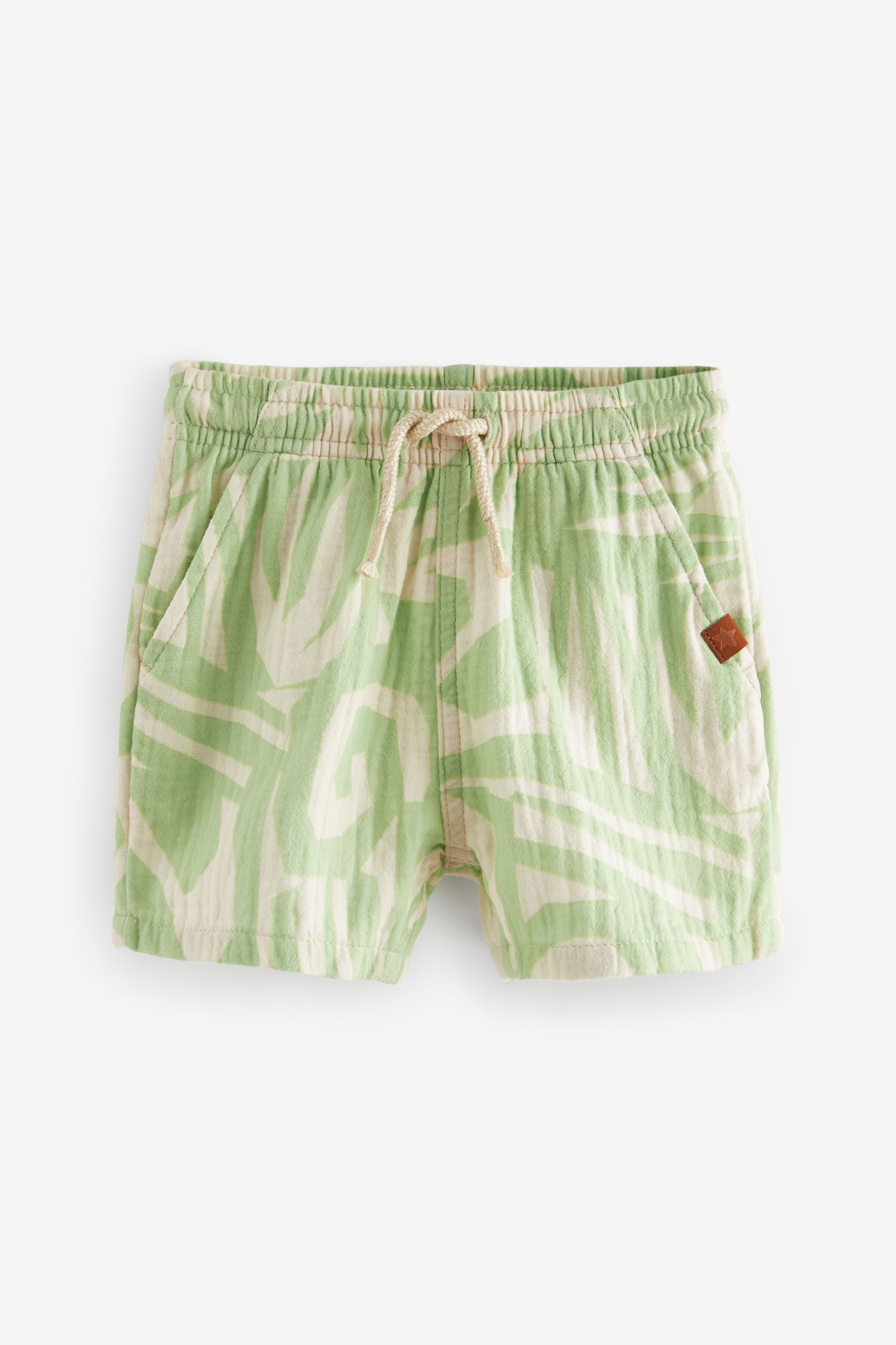 Mint Green Soft Textured Cotton Printed Shorts (3mths-7yrs) - Image 5 of 7
