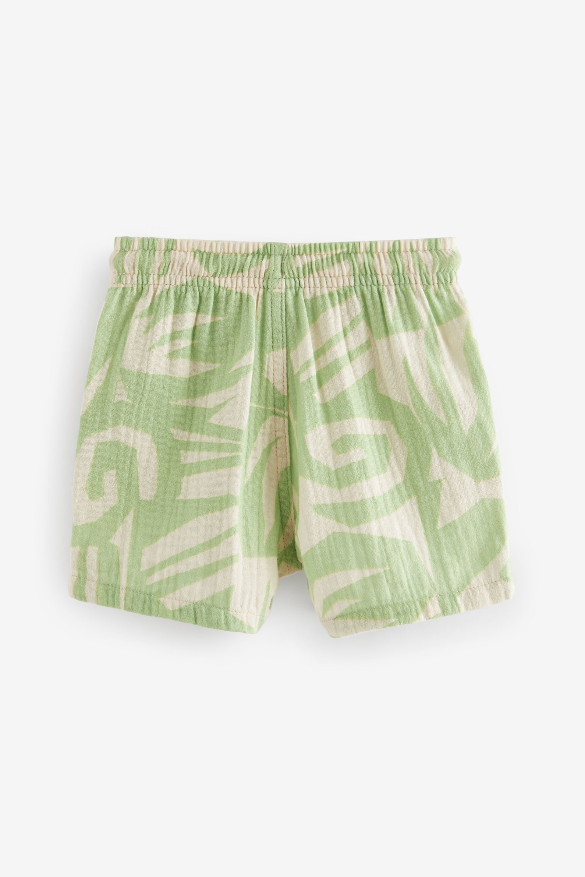 Mint Green Soft Textured Cotton Printed Shorts (3mths-7yrs) - Image 6 of 7