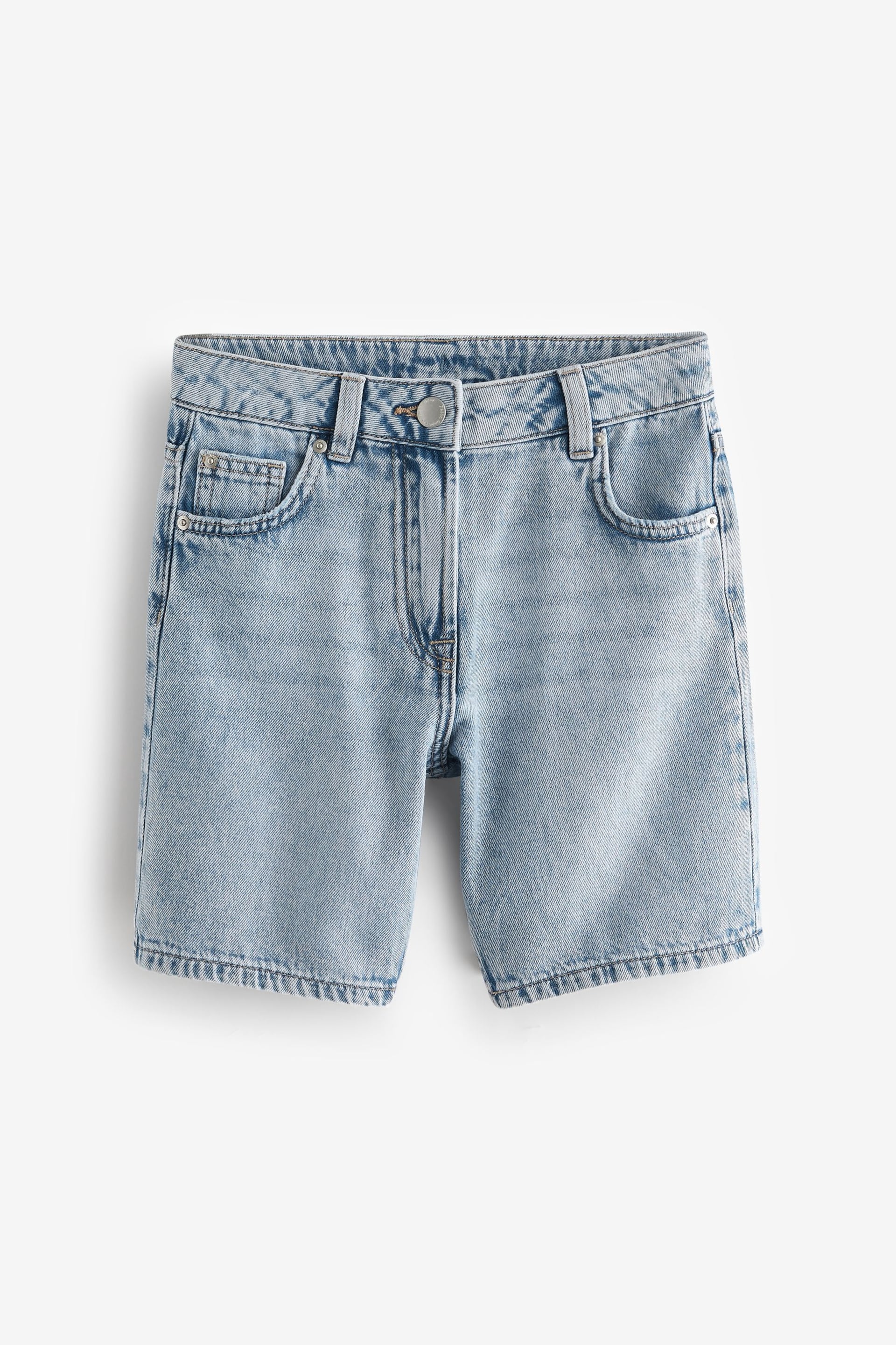 Mid Blue Denim Longline Shorts (3-16yrs) - Image 4 of 6