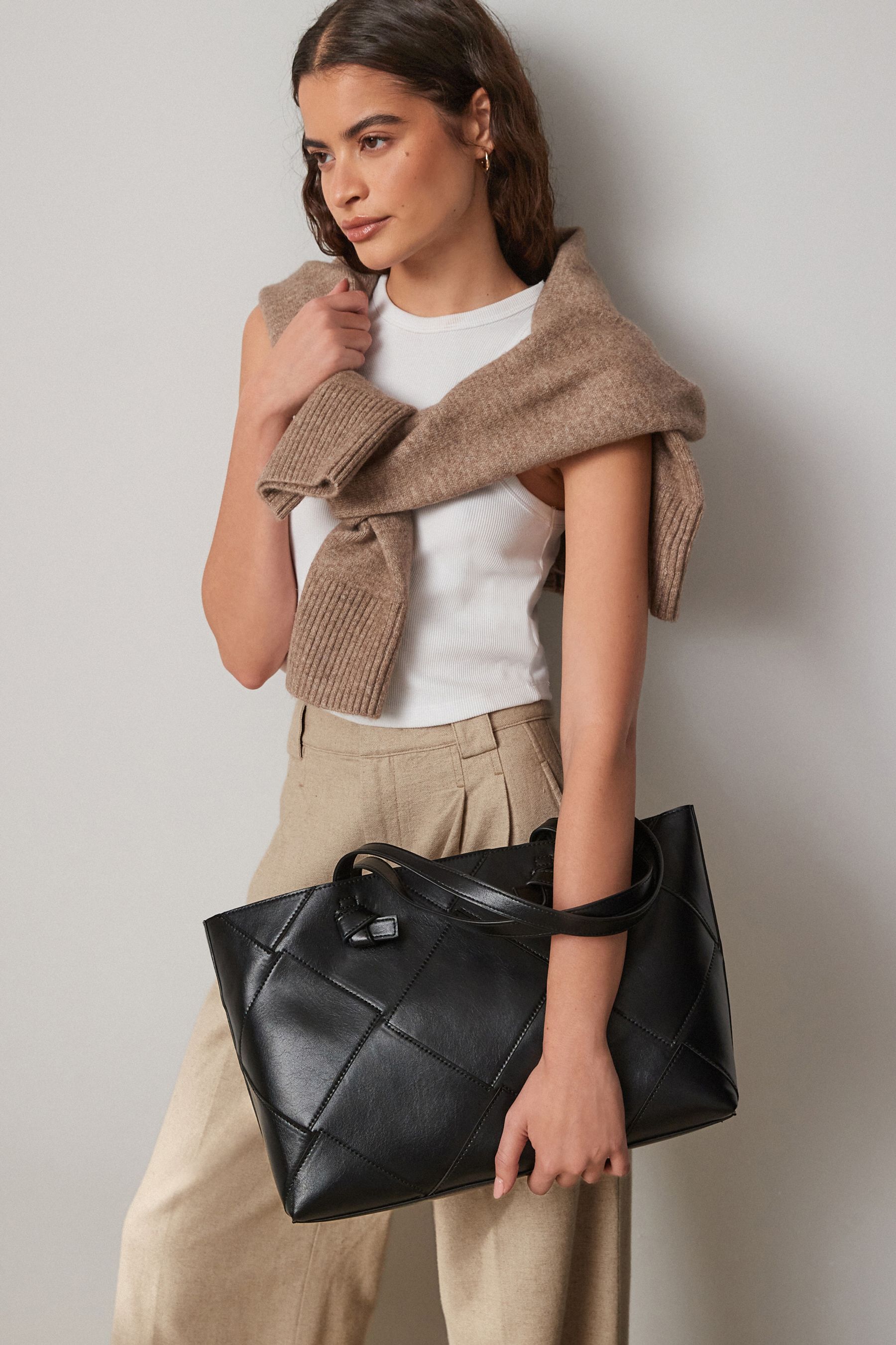 Buy Black Weave Tote Bag from Next Germany