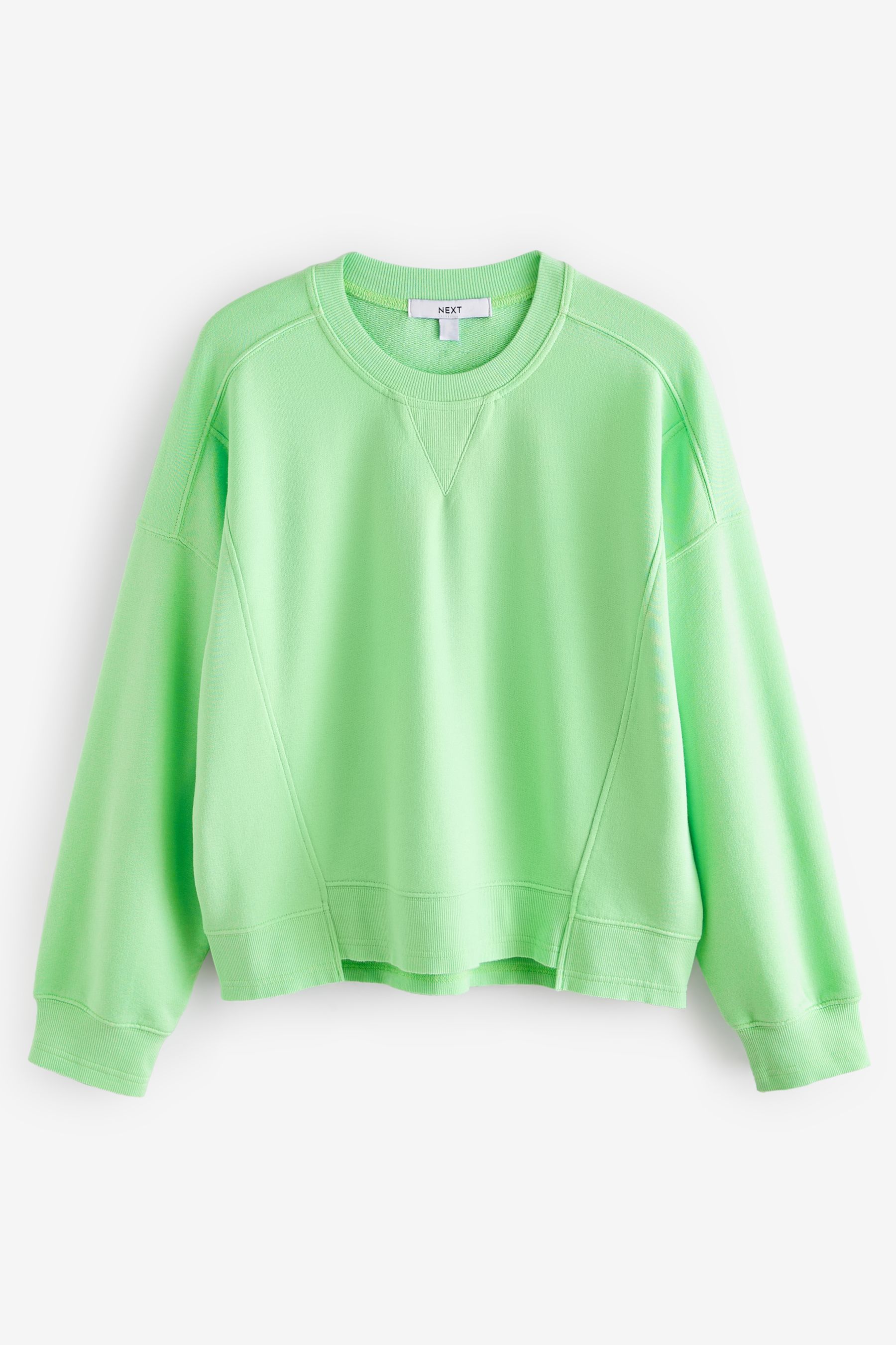 Buy Apple Green Raw Hem Detail Washed Crew Neck Sweatshirt from the Next UK online shop
