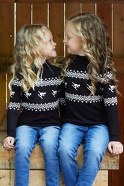 The Little Tailor Kids Cream Slim Fit Ski Design Knitted Christmas Jumper - Image 4 of 6