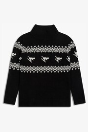 The Little Tailor Kids Cream Slim Fit Ski Design Knitted Christmas Jumper - Image 5 of 6