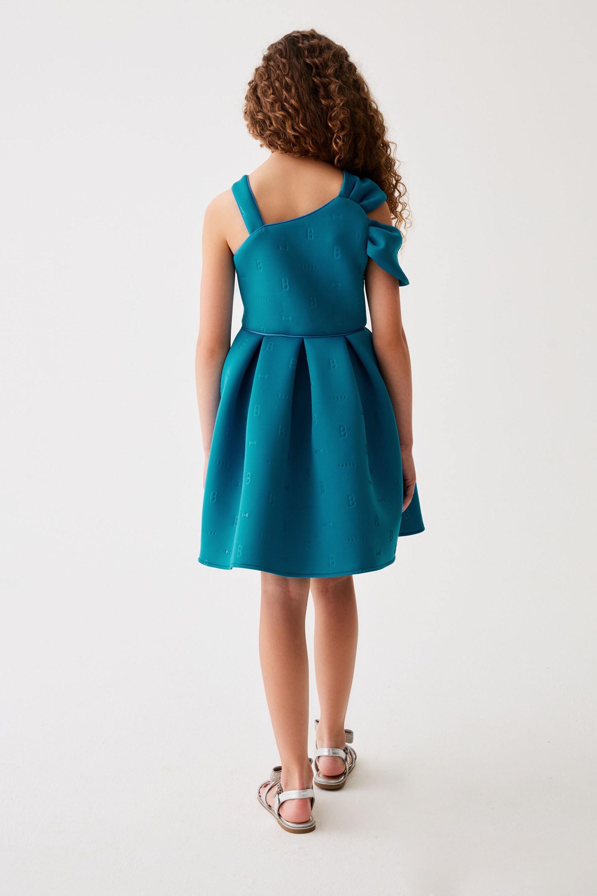 Baker by Ted Baker Bow Shoulder Embossed Scuba Dress - Image 3 of 9