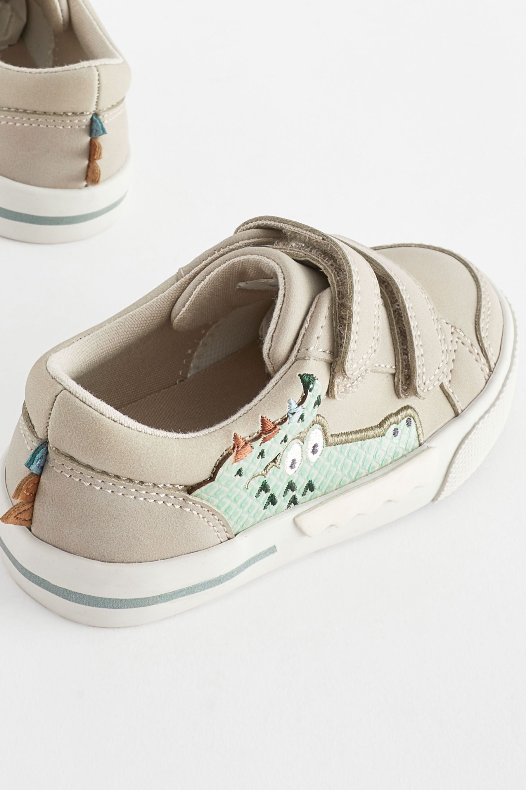 Buy Grey Crocodile Standard Fit F Two Strap Touch Fastening Trainers from the Next UK online shop