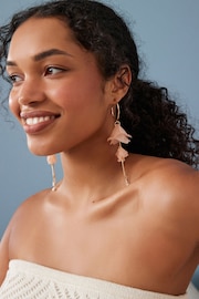Pink Petal Drop Longline Earrings - Image 3 of 5