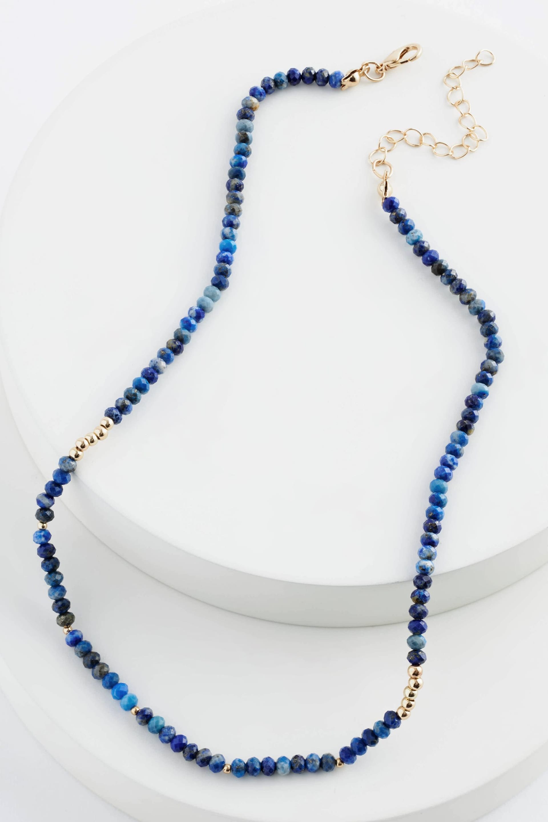 Blue Bead Short Necklace - Image 2 of 3