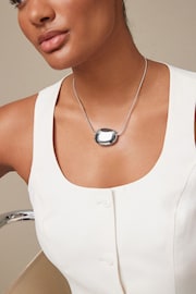 Silver Tone Pebble Short Necklace - Image 2 of 5