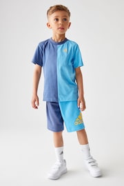 adidas Blue Sportswear T-Shirt and Shorts Set - Image 1 of 11