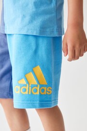 adidas Blue Sportswear T-Shirt and Shorts Set - Image 5 of 11