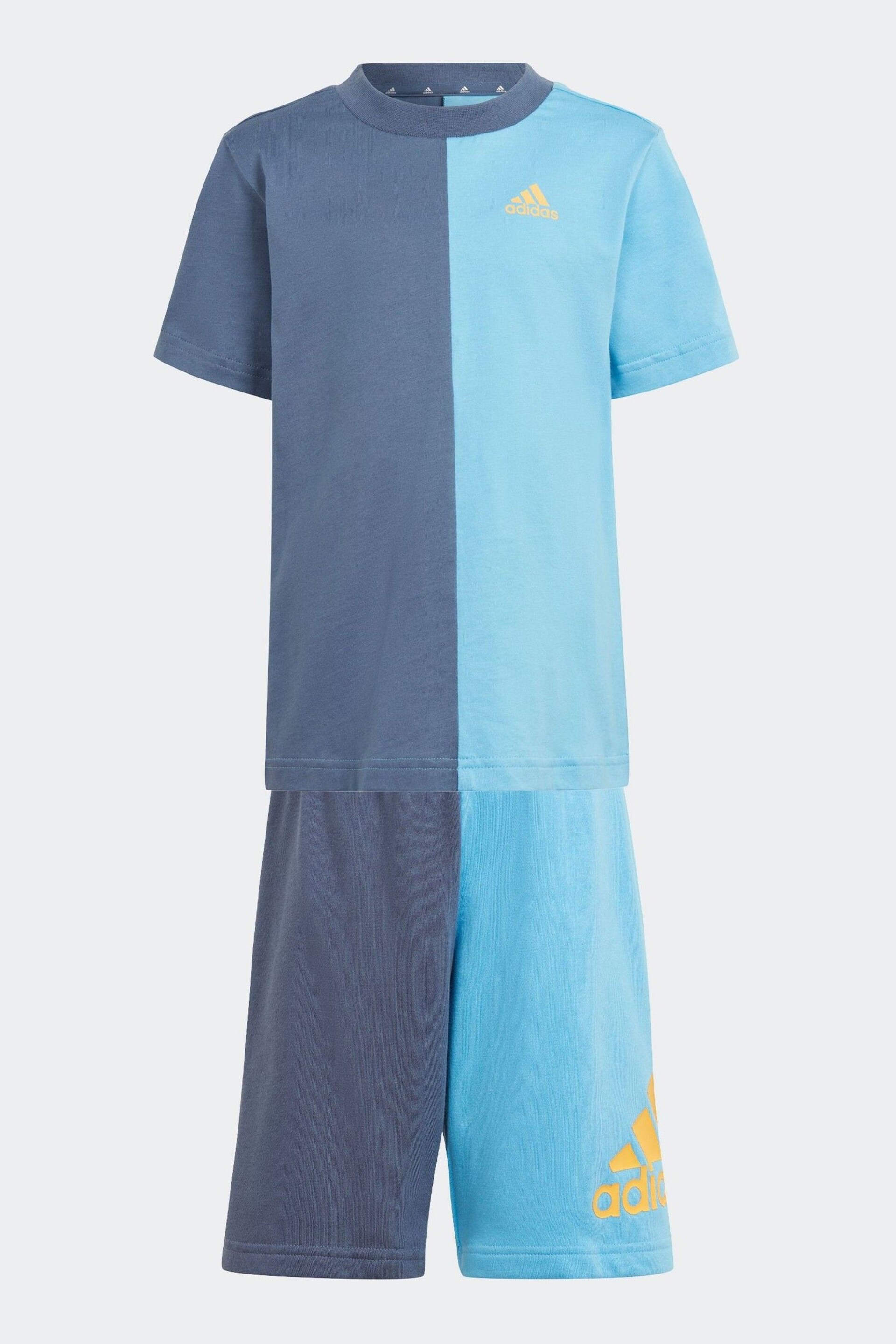 adidas Blue Sportswear T-Shirt and Shorts Set - Image 6 of 11
