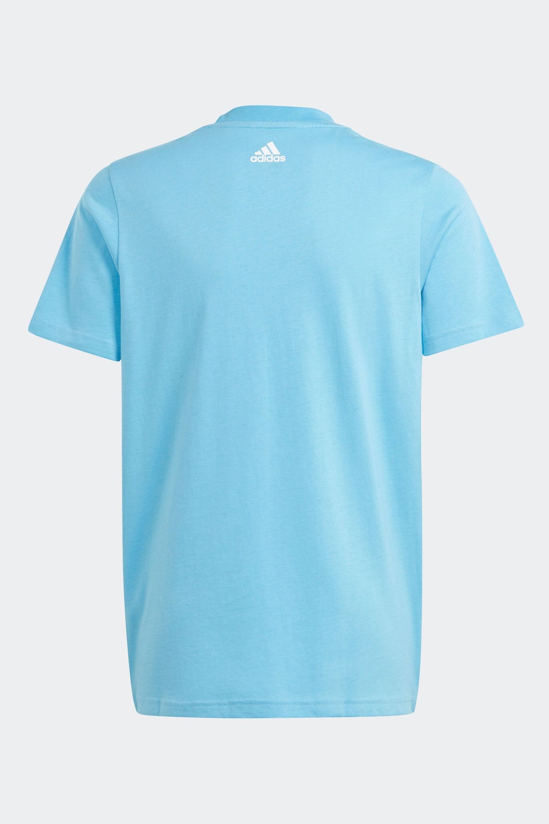 adidas Sky Blue Bold Logo T-Shirt - Image 2 of 5